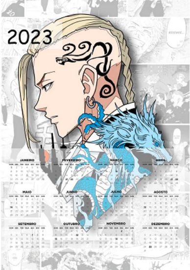 Shaorika Animes. Calendário 2023 - Draken