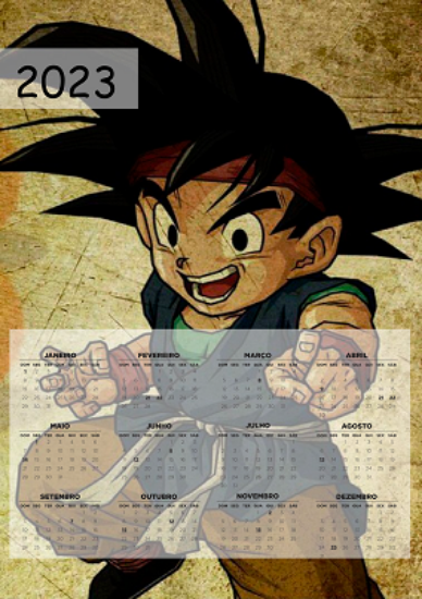 Shaorika Animes. Calendário 2023 - Goku