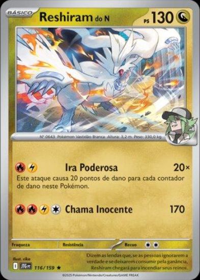 Imagem de Reshiram do N Holográfico - Pokémon TCG