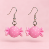 Imagem de Brinco Kawaii Docinho Rosa com Bolinhas Brancas