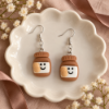 Imagem de Brinco Kawaii Pote de Creme de Chocolate com Biscoito – Bijuteria Feminina Fofa Estilo Japonês