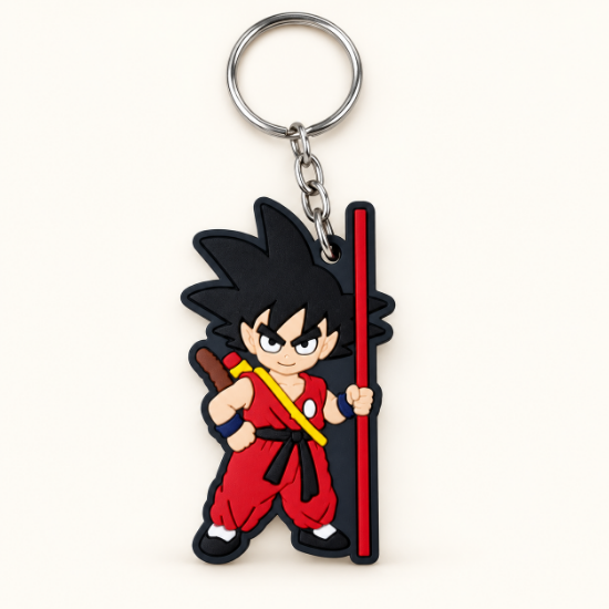 Imagem de Chaveiro Goku Criança Dragon Ball Clássico Chibi com Bastão Mágico – Anime Geek para Mochila